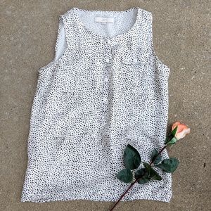 Loft tank top white w/ brown spots animal print M